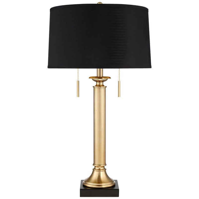 Traditional Table Lamps Set of 2 with USB Charging Ports - Gold & Black