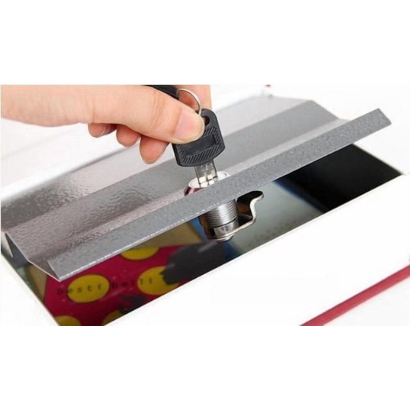 Large Red Book Safe with Key Lock - Disguised as Dictionary for Valuables