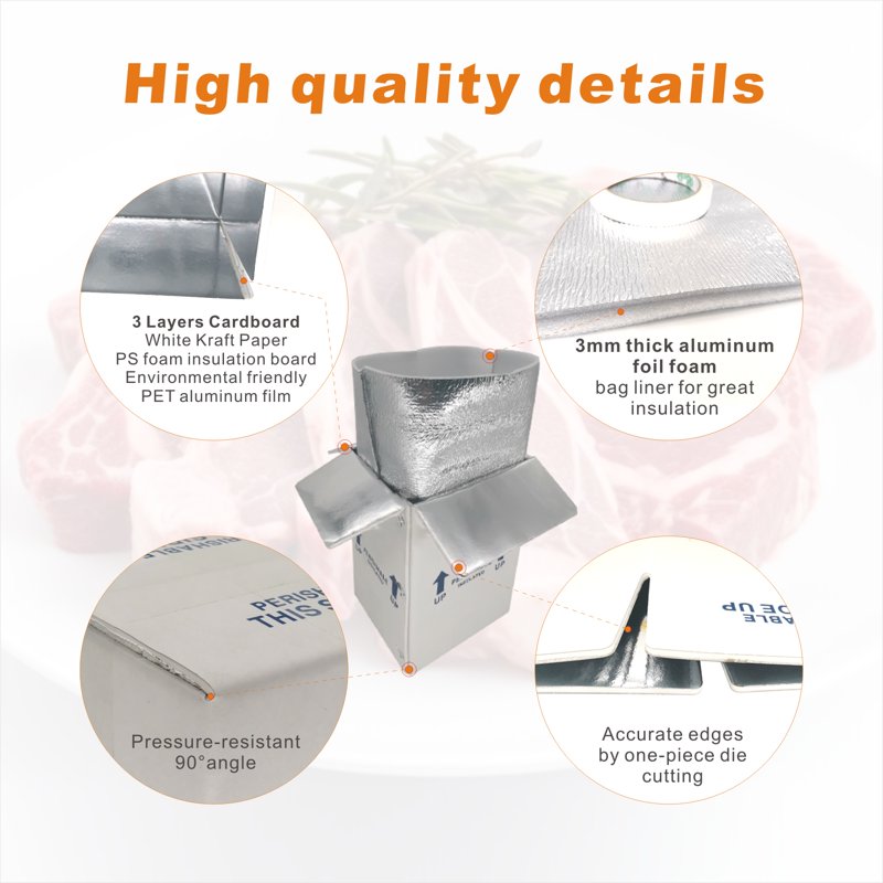 Insulated Shipping Boxes with Aluminum Foil Liners - 4 Pack Small Cold Food Mailers