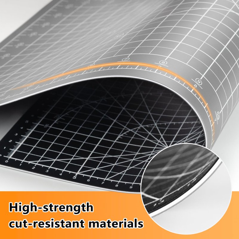 Self-Healing Cutting Mat 18x24 Inches for Sewing Quilting Crafts Double Sided Gray/Black