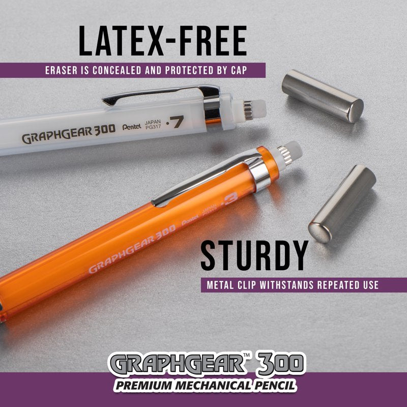 Mechanical Pencil Set 0.5mm HB Lead with Eraser & Refills - Durable, Professional-Grade Writing Tool