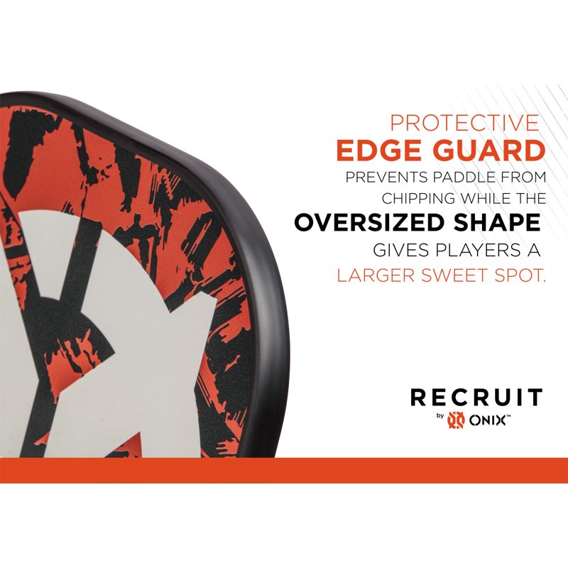 Recruit by ONIX V4 Pickleball Paddle - Orange/Black, 7.6 oz, Variation: Single