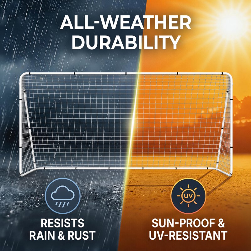 12' x 6' Portable Soccer Goal with Steel Frame – Backyard Training Net (2 Pack) – ZENY