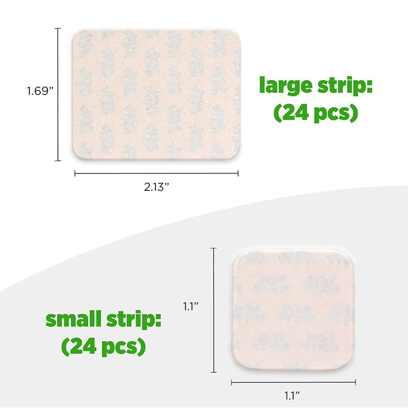 Reusable Double Sided Mounting Tape - Transparent Adhesive Strips for Indoor & Outdoor Use, 48 Pcs