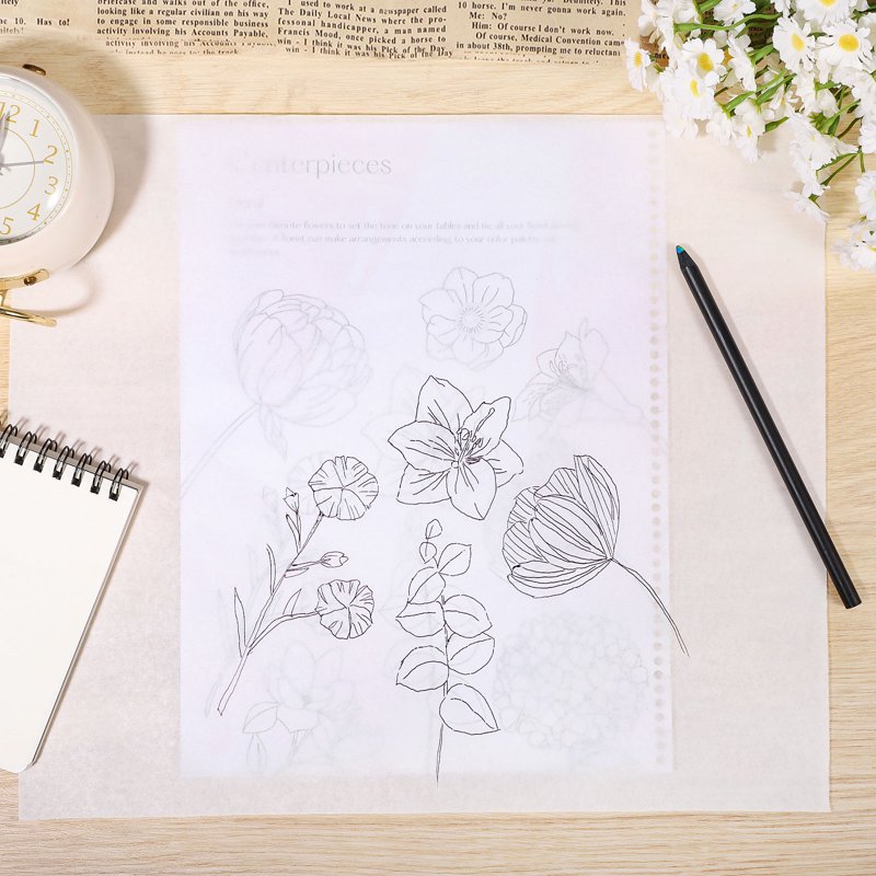 Tracing Paper Roll 17in x 50yds for Drawing Sewing & Art Projects - Transparent Pattern Paper