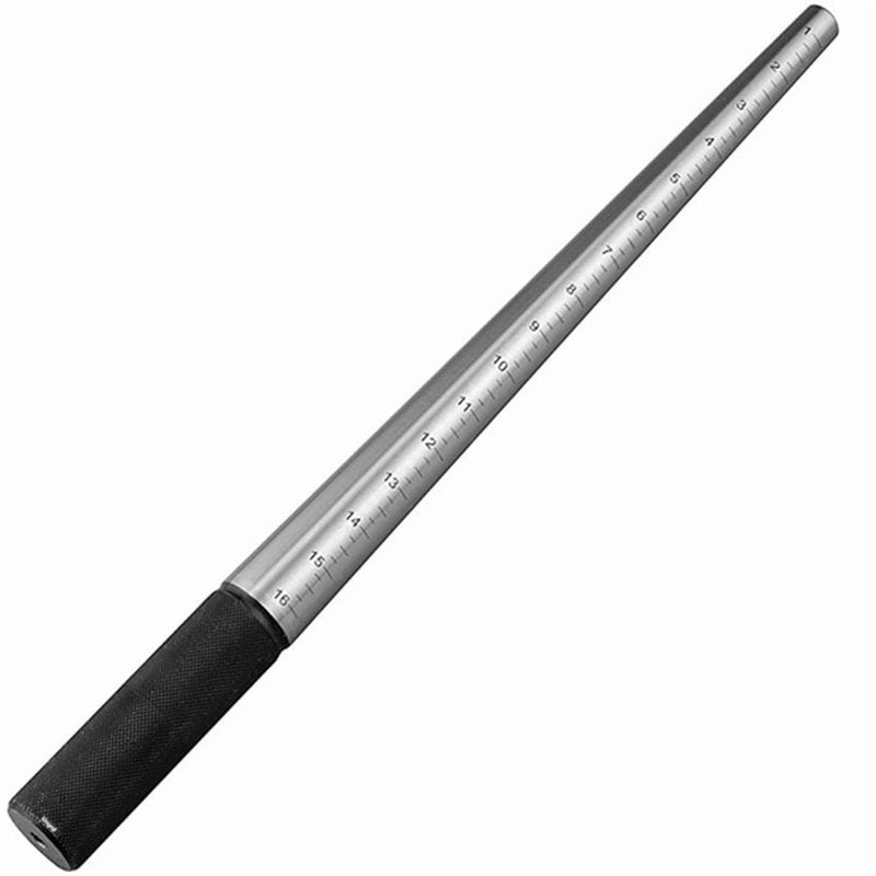 Graduated Steel Ring Mandrel for Jewelry Sizing and Repairs - Size 1-16