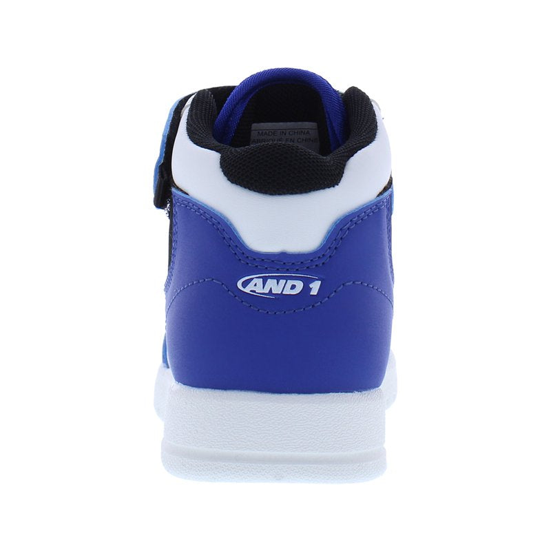 Kids Boys Athletic Shoes Size 1 White Blue Sneakers for Active Play