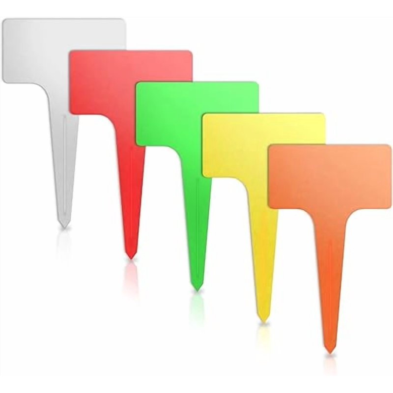 Waterproof Plastic Plant Labels Set - 100 T-Shaped Garden Markers for Outdoor Plants