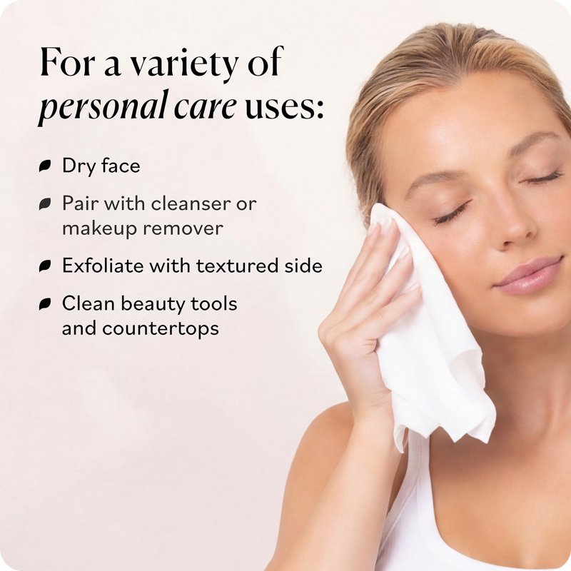 Extra Large Disposable Face Towels for Sensitive Skin, 30 Pack