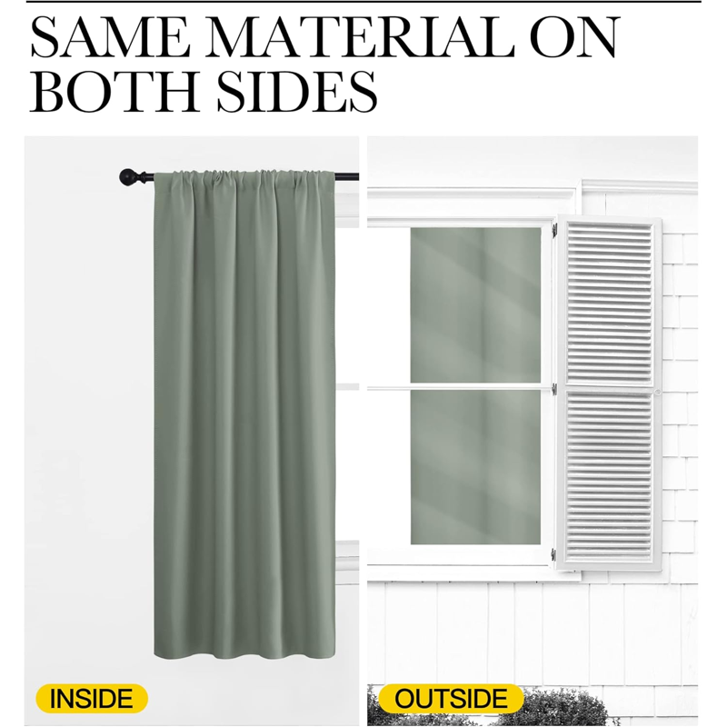 Blackout Curtains Room Darkening Thermal Insulated Drapes 2 Panels
