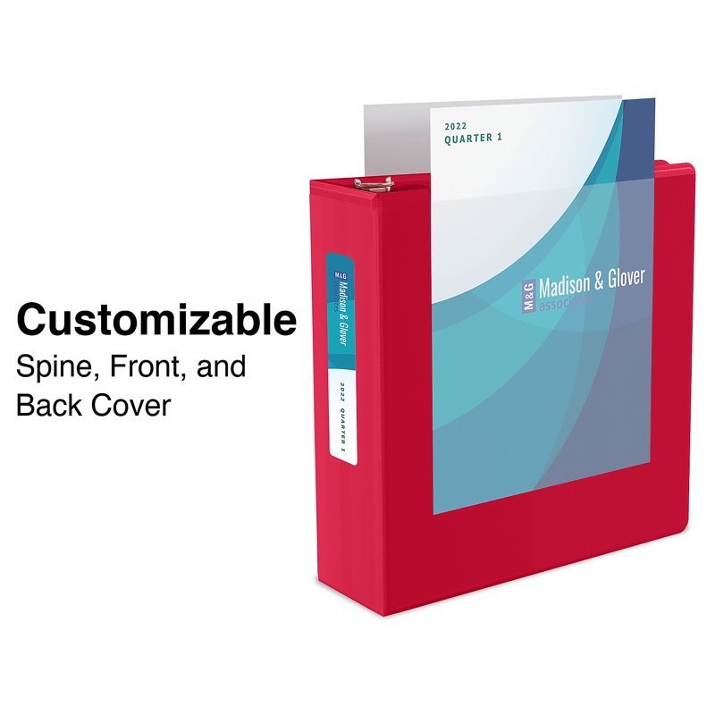 Standard 1.5-Inch D-Ring View Binder - Red, Yellow, Navy, Green