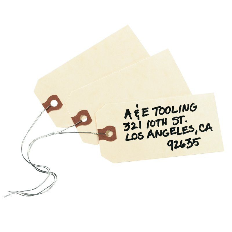 Manila Shipping Tags with Wire - 3-3/4 x 1-7/8 Inches, Pack of 1000