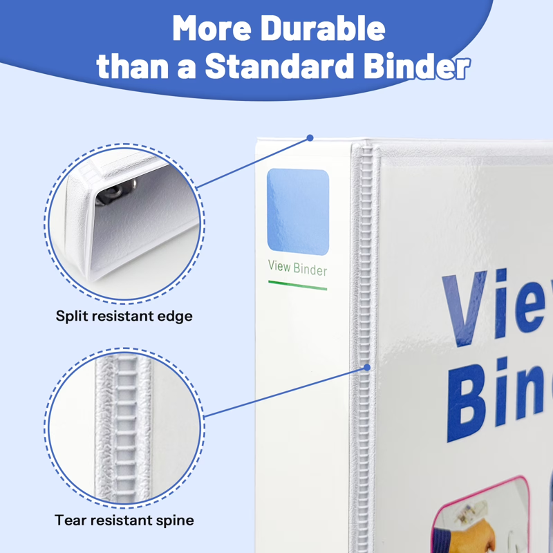 Heavy-Duty 1.5 Inch 3 Ring Binders Set of 4 for Office & School Organizing