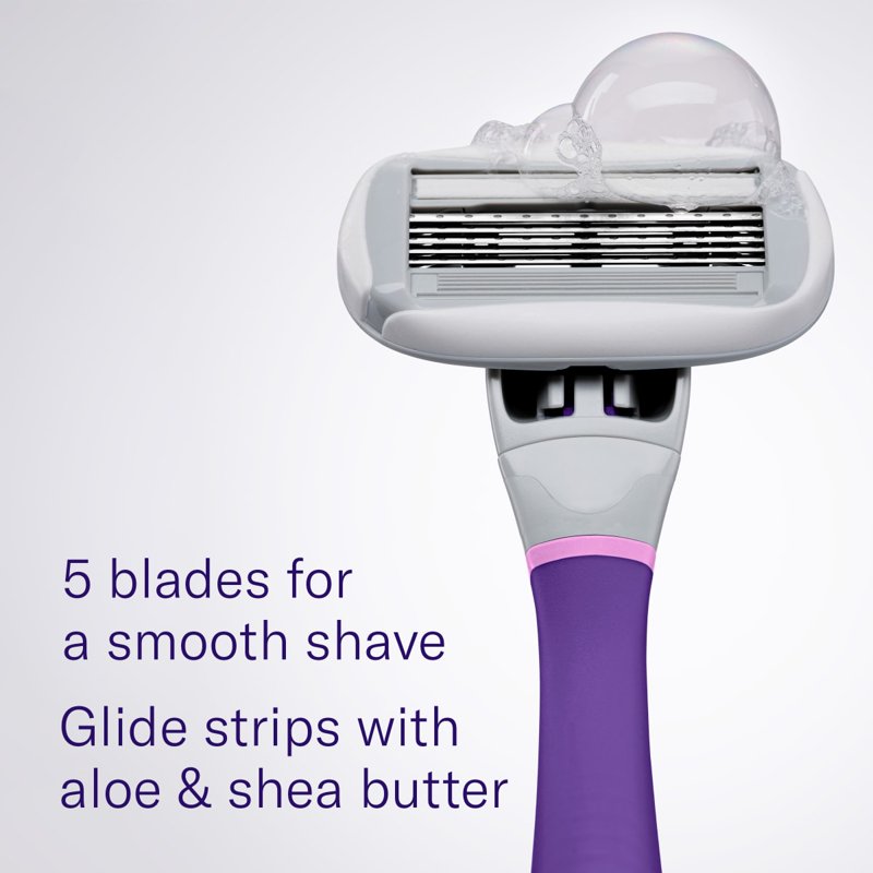 Women's Razor Shaving Set with 5-Blade Razor Handle and Cartridges