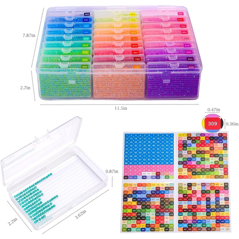 Diamond Painting Storage Case Set - 27 Reusable Containers & Lids for Crafts