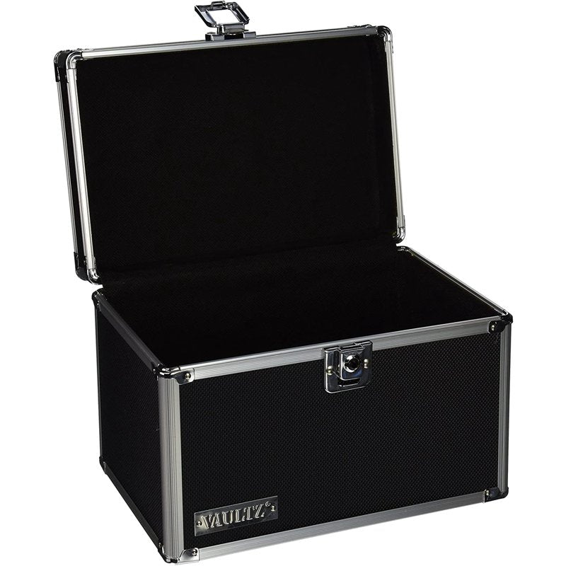 Heavy-Duty Locking Index Card File Box Holds 550 Cards Aluminum & Steel