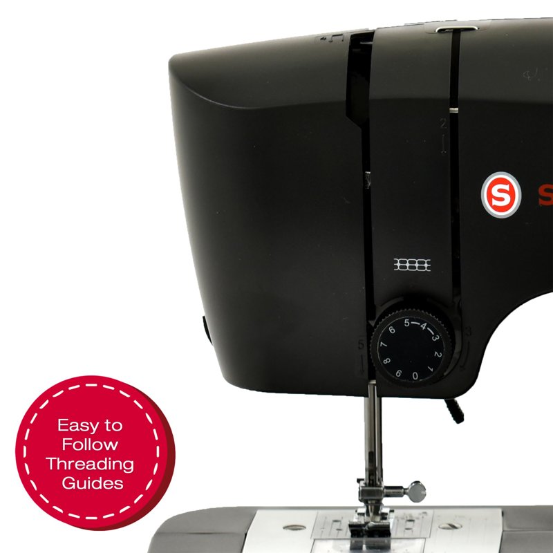 Mechanical Sewing Machine with 45 Stitch Applications, LED Light & Buttonhole - Portable Black