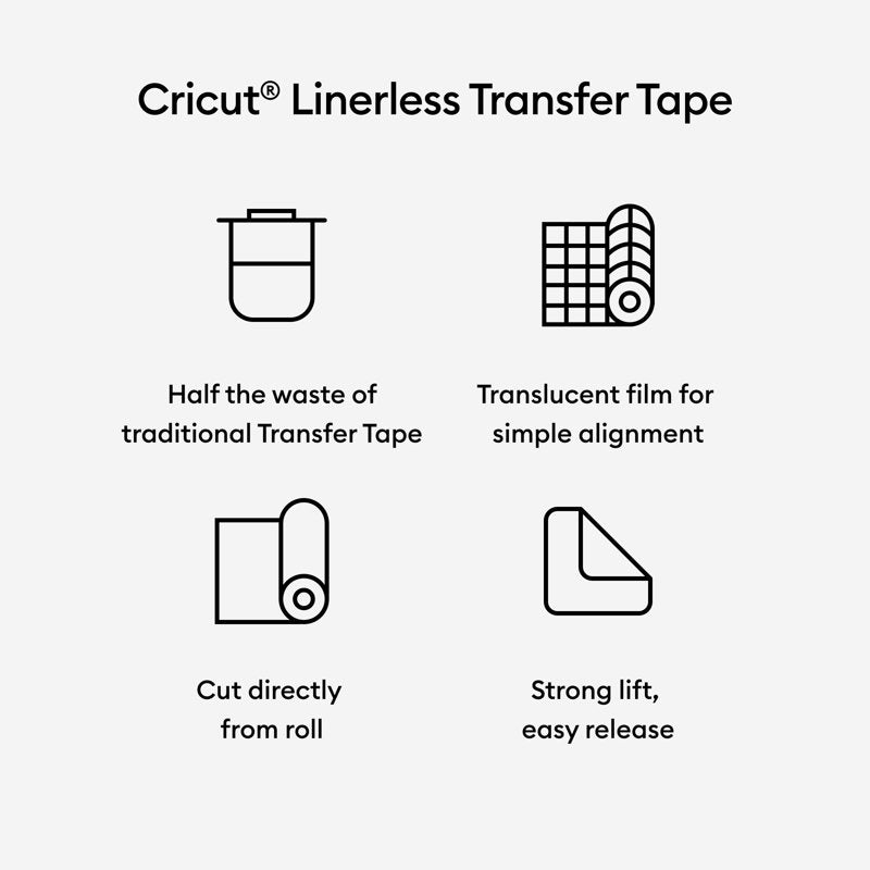 Linerless Transfer Tape for Vinyl Projects - Transparent, 75 ft Roll