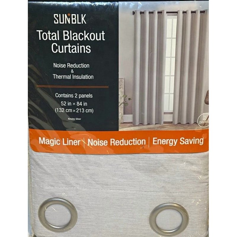 Blackout Window Curtains 52x84 Inches, 2-Piece Set with Thermal Insulation