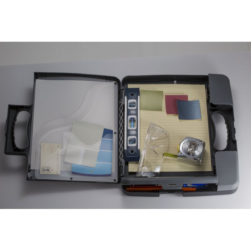 Portable Clipboard Storage Case with Built-in Calculator - Charcoal