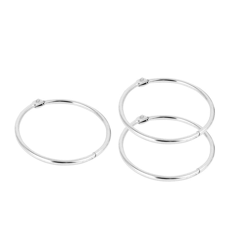 2-Inch Nickel Plated Steel Binder Rings - 3 Pack, Durable Office Organizer