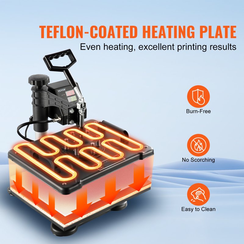 8-in-1 Digital Heat Press Machine 12x15 Inch for T-Shirts Mugs Hats