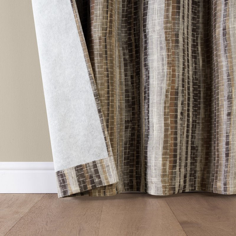 Blackout Curtain Panel with Grommets - Abstract Stripe, Thermal & Noise Reduction