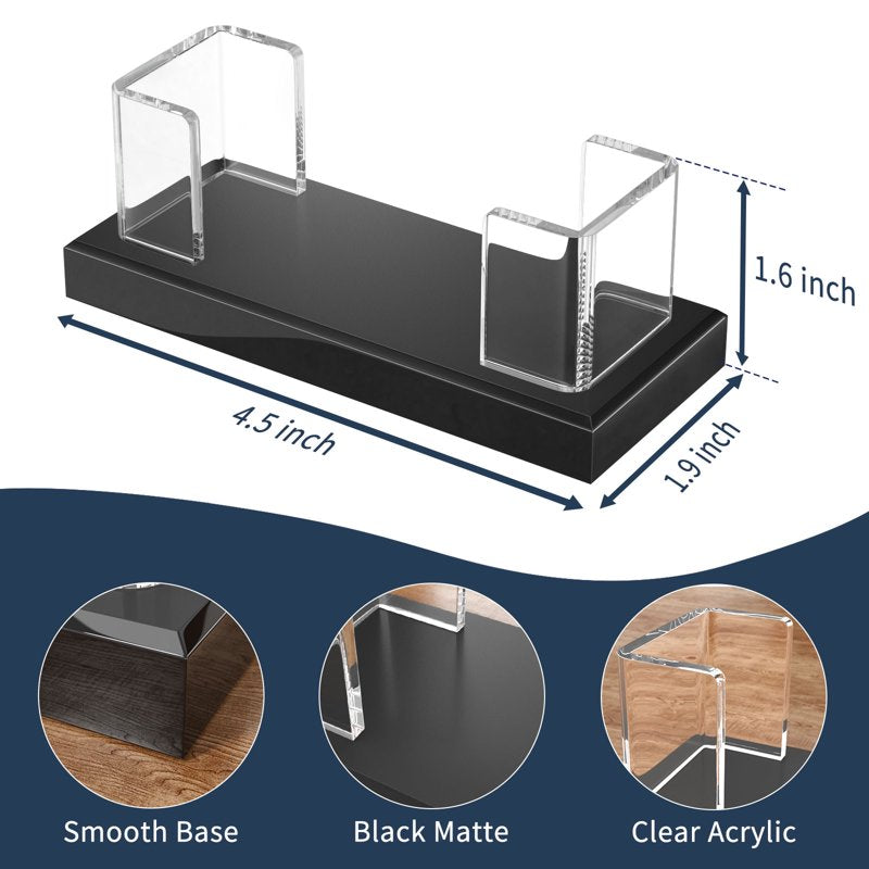 Acrylic Business Card Holder Set - Clear Desk Organizer for 60-80 Cards
