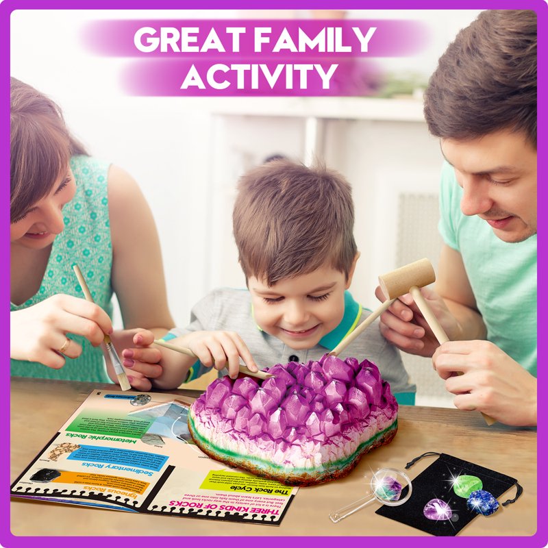 Gemstone Dig Kit for Kids - Real Crystals & Geology Science Activity