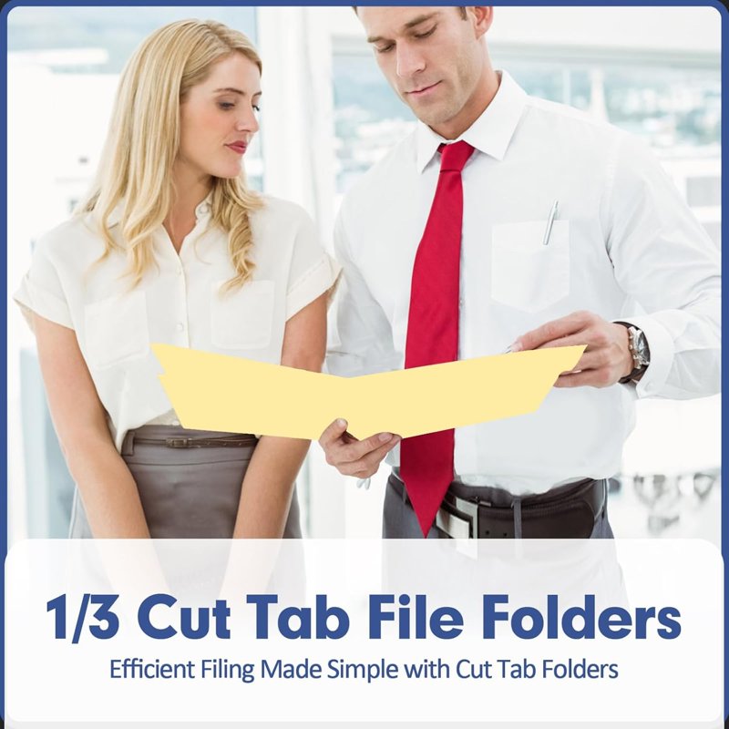 Manila File Folders 30 Pack with 1/3 Cut Tabs for Office School Business Letter Size