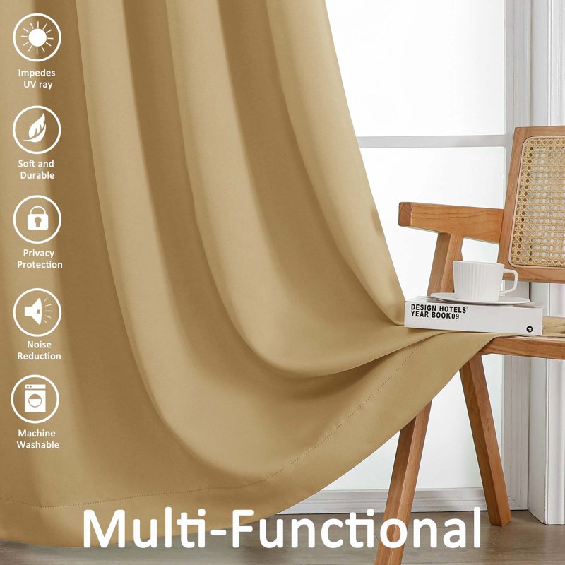 Blackout Curtain Panels - Thermal Insulated Energy Saving Window Drapes