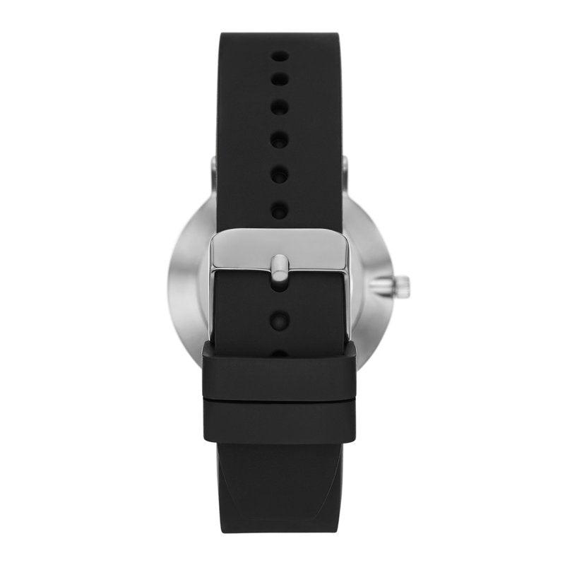 Silicone Strap Women's Wristwatch with Multi-Colored Dial - Silver Tone Case