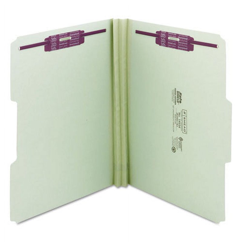 Fastener Folders with SafeShield Coated Fasteners, Letter Size, 25 Per Box