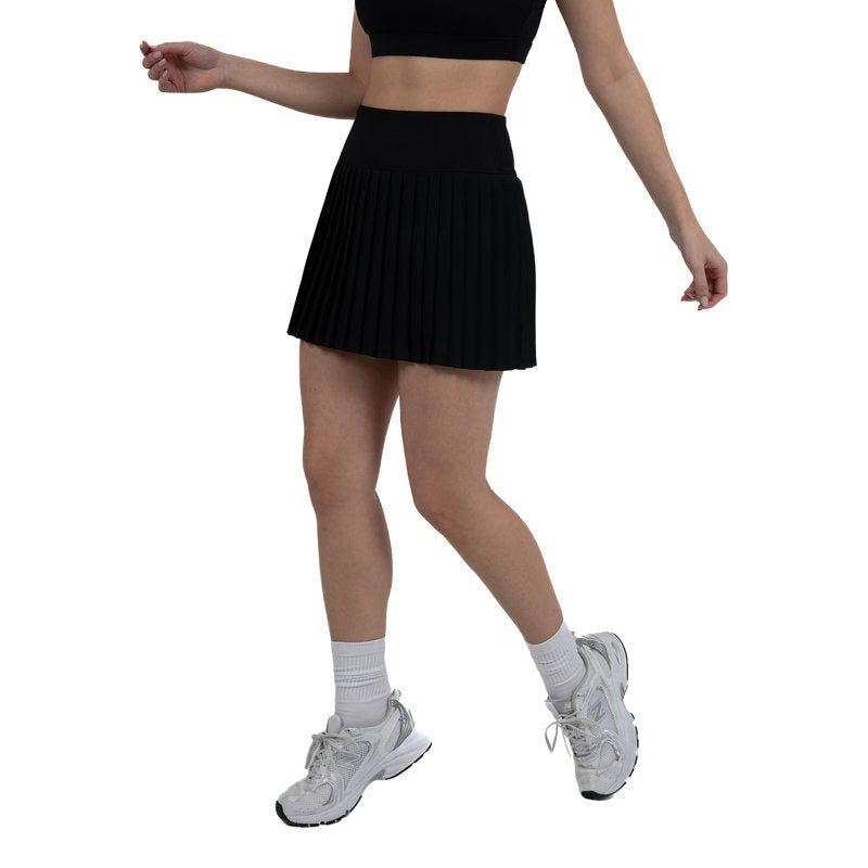 Women's Pleated Tennis Skirt with Built-In Shorts - High Waist, Breathable Activewear