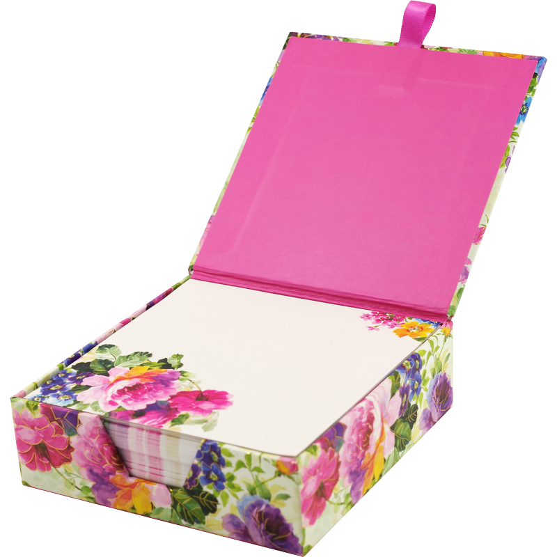 Peony Garden Desk Notes Hardcover Set - Elegant Office & Home Memo Pads