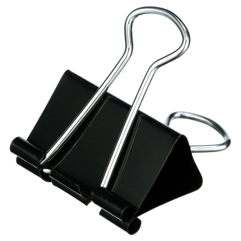 Medium Binder Clips 1 1/4 Inch Black Office Clips for Paper & Organization