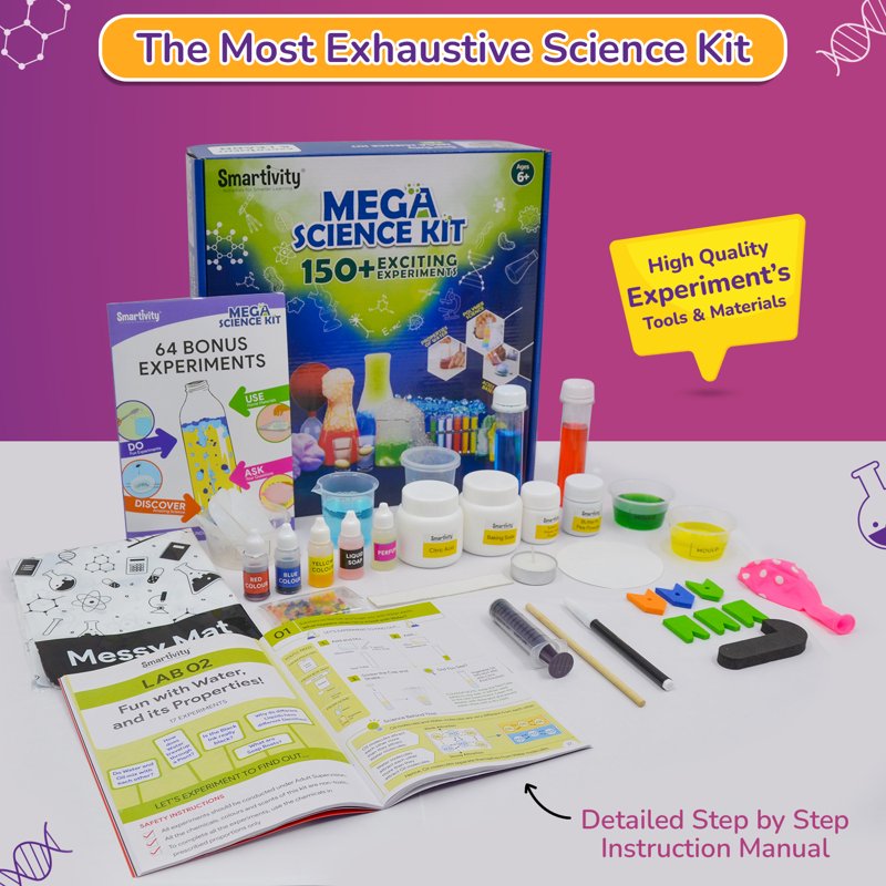 Mega Science Kit for Kids - 150+ Experiments STEM Educational Toy for Ages 6-14