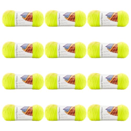 Neon Yarn Bulk Pack for Knitting Crochet Weaving Arts & Crafts - 12 Colors