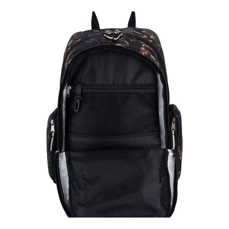 Unisex 19-Inch Recycled Expandable Backpack with Multiple Pockets and Water-Resistant Bottom