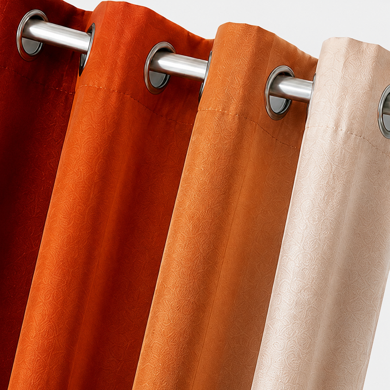 Burnt Orange Ombre Blackout Curtains Set - Modern Room Darkening Drapes for Living & Bedroom 42x63 Inches