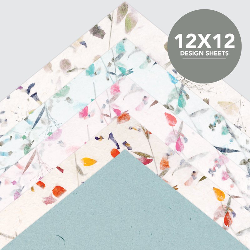 12x12 Scrapbook Paper Pad - 50 Sheets Floral Designs for Crafting