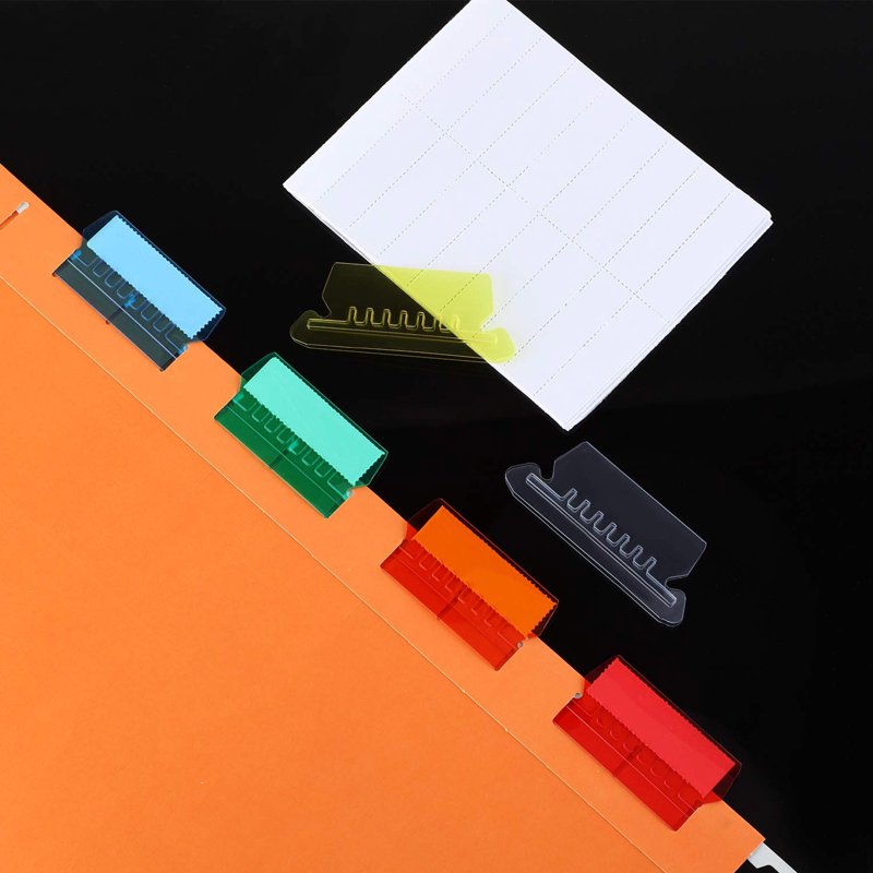 25 Pack Clear Hanging Folder Tabs with Inserts - 2 Inch Office File Labels