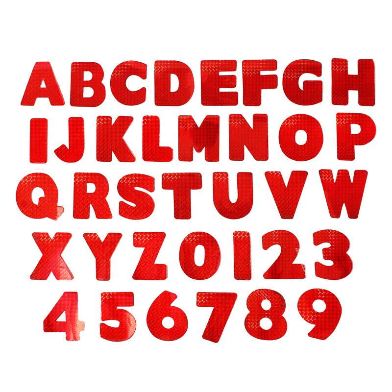 Paper Letters and Numbers Set - 2.5 Inch Holographic Multi-Colors, 216 Pieces