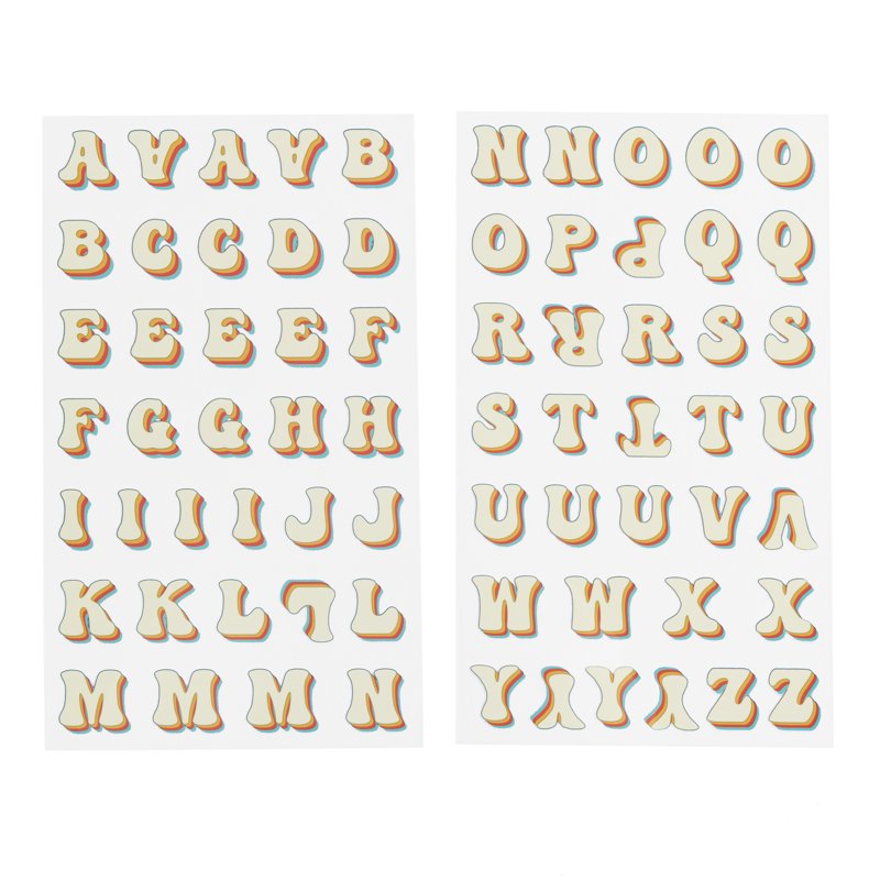 3 Pack Iron-On Alphabet Sewing Patches - Groovy Letter Embellishments