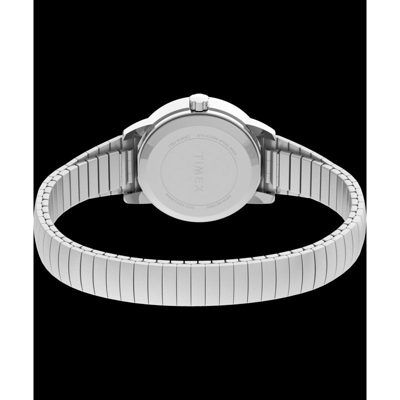 Ladies Stainless Steel Watch with Indigo Backlight and Date - Silver