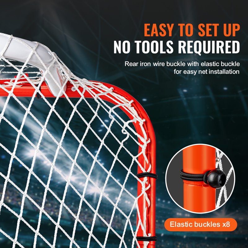 Portable Hockey Goal Net 72x48 Inches Steel Frame Indoor Outdoor Sports Equipment