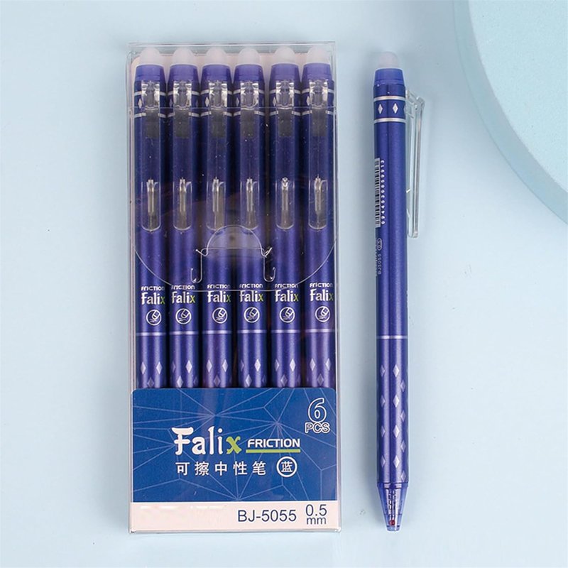 Erasable Gel Pens 6-Pack Retractable Smooth Writing and Mistake Erasing