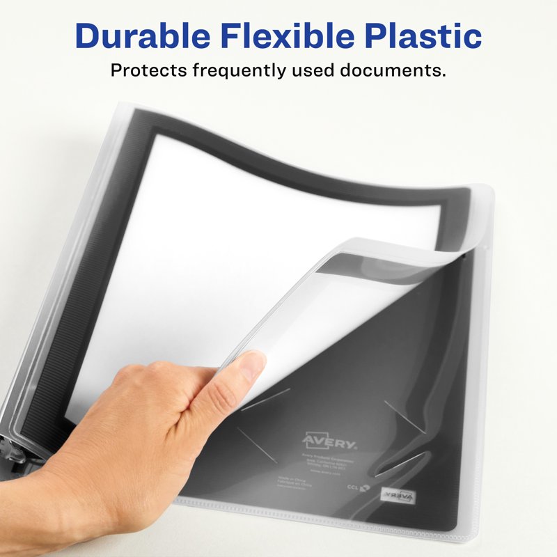 Flexible 3 Ring Binder 1.5 Inch - Durable Poly Report & Presentation Folder