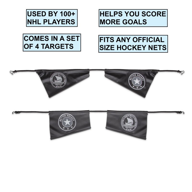 Hockey Shooting Targets Set - Fits Regulation 6x4 Hockey Nets, Durable & Portable