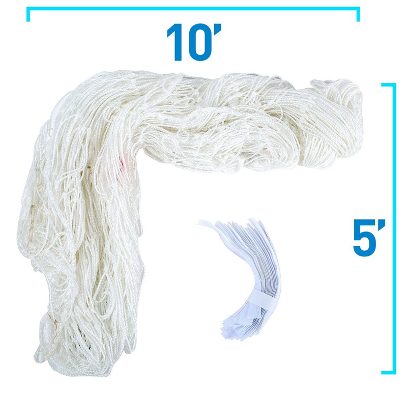 All-Weather Replacement Net for 10x5 Soccer Goals with Self-Sticking Straps